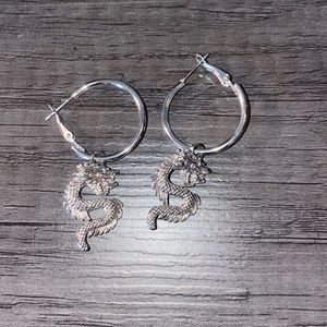 dragon hoop earrings and dragon wing ring